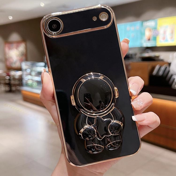 Embrace Stars Electroplating Astronaut Holder Phone Case, For iPhone 15 Pro Max, For iPhone 15 Pro, For iPhone 15 Plus, For iPhone 15