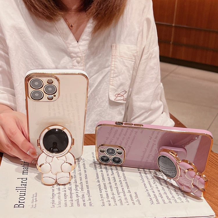 Embrace Stars Electroplating Astronaut Holder Phone Case, For iPhone X / XS, For iPhone XR, For iPhone XS Max, For iPhone 7 Plus / 8 Plus