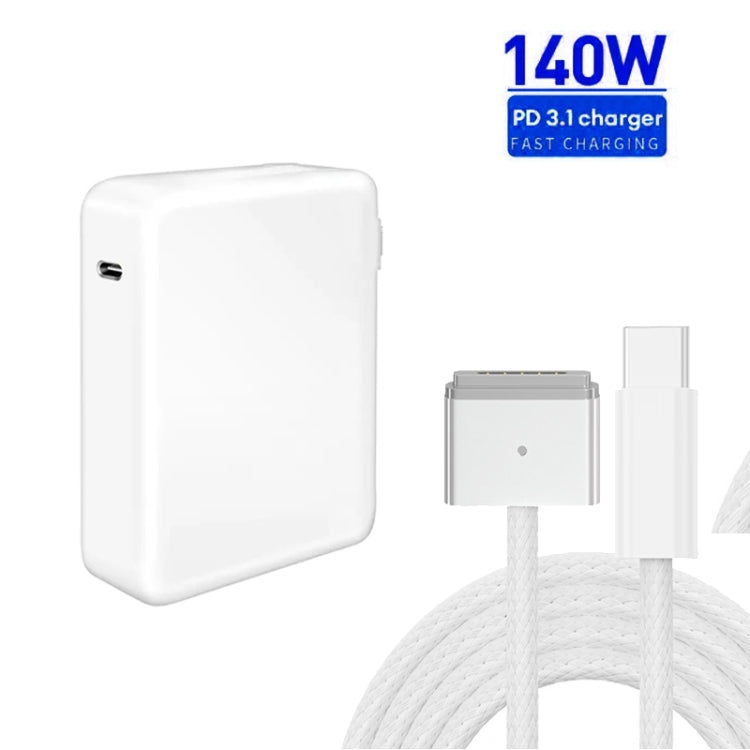 140W USB-C PD Power Adapter with Type-C to Magsafe3 Magnetic Charging Cable, Length: 2 m, EU Plug, US Plug, UK Plug, AU Plug