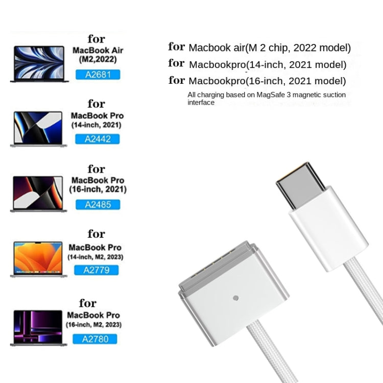 140W USB-C PD Power Adapter with Type-C to Magsafe3 Magnetic Charging Cable, Length: 2 m, EU Plug, US Plug, UK Plug, AU Plug