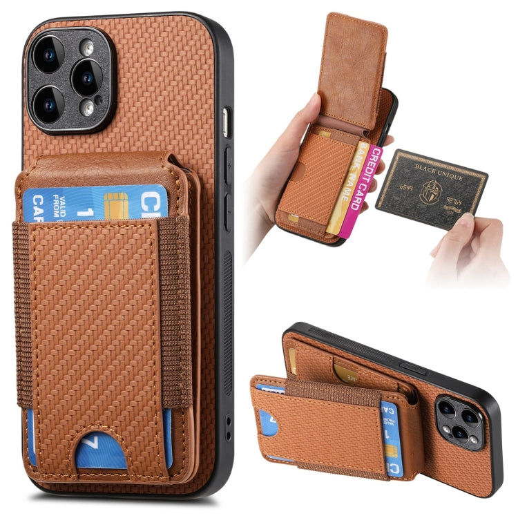 Carbon Fiber Vertical Flip Wallet Stand Phone Case, For iPhone 15, For iPhone 14 Plus, For iPhone 14, For iPhone 14 Pro