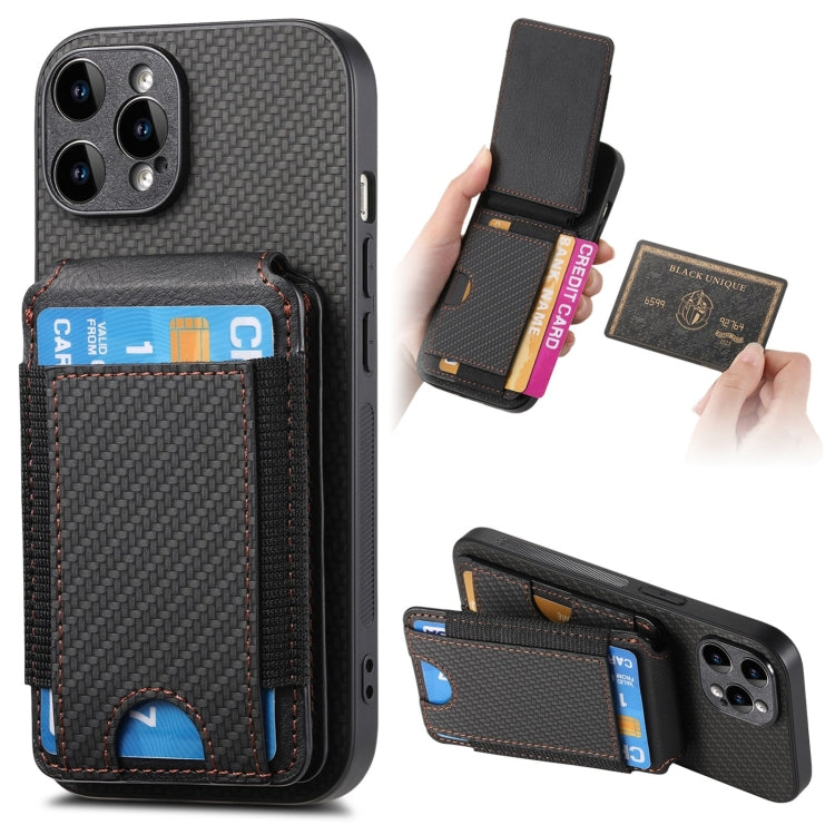 Carbon Fiber Vertical Flip Wallet Stand Phone Case, For iPhone 15, For iPhone 14 Plus, For iPhone 14, For iPhone 14 Pro