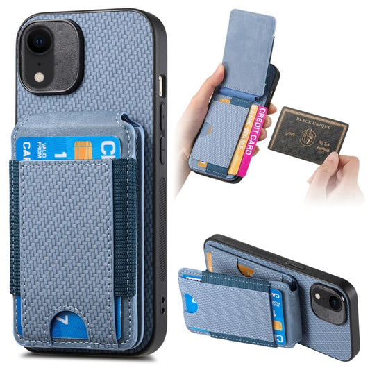 Carbon Fiber Vertical Flip Wallet Stand Phone Case, For iPhone XR, For iPhone XS Max, For iPhone 7 Plus / 8 Plus, For iPhone 6 Plus / 6s Plus