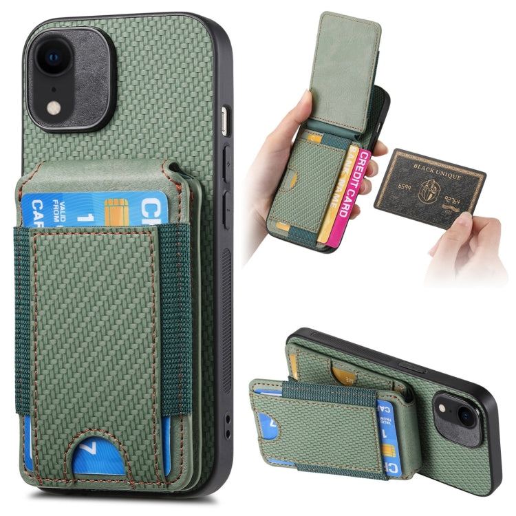 Carbon Fiber Vertical Flip Wallet Stand Phone Case, For iPhone XR, For iPhone XS Max, For iPhone 7 Plus / 8 Plus, For iPhone 6 Plus / 6s Plus
