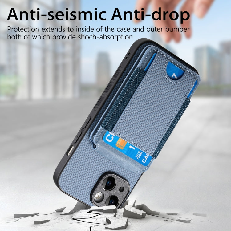 Carbon Fiber Vertical Flip Wallet Stand Phone Case
