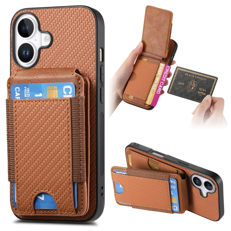 Carbon Fiber Vertical Flip Wallet Stand Phone Case, For iPhone 15, For iPhone 14 Plus, For iPhone 14, For iPhone 14 Pro
