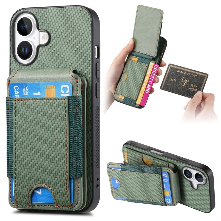 Carbon Fiber Vertical Flip Wallet Stand Phone Case, For iPhone 15, For iPhone 14 Plus, For iPhone 14, For iPhone 14 Pro
