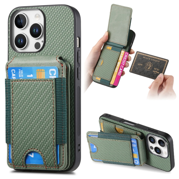 Carbon Fiber Vertical Flip Wallet Stand Phone Case, For iPhone 16, For iPhone 15 Pro Max, For iPhone 15 Pro, For iPhone 15 Plus