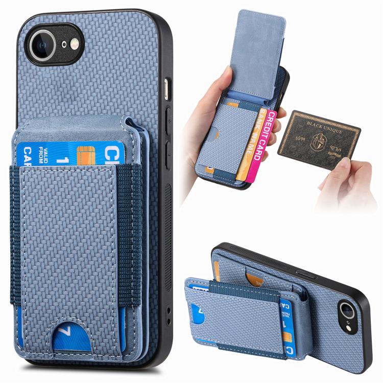 Carbon Fiber Vertical Flip Wallet Stand Phone Case, For iPhone 16e, For iPhone 16 Pro Max, For iPhone 16 Pro, For iPhone 16 Plus