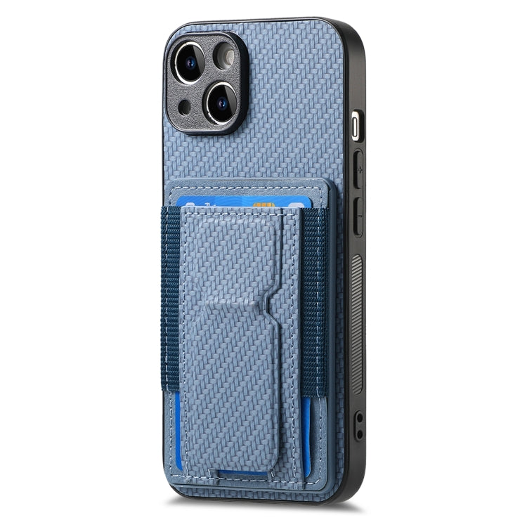 Carbon Fiber Fold Stand Elastic Card Bag Phone Case, For iPhone 14 Pro Max, For iPhone 7 / 8 / SE 2022, For iPhone 13 Pro Max, For iPhone 13 Pro