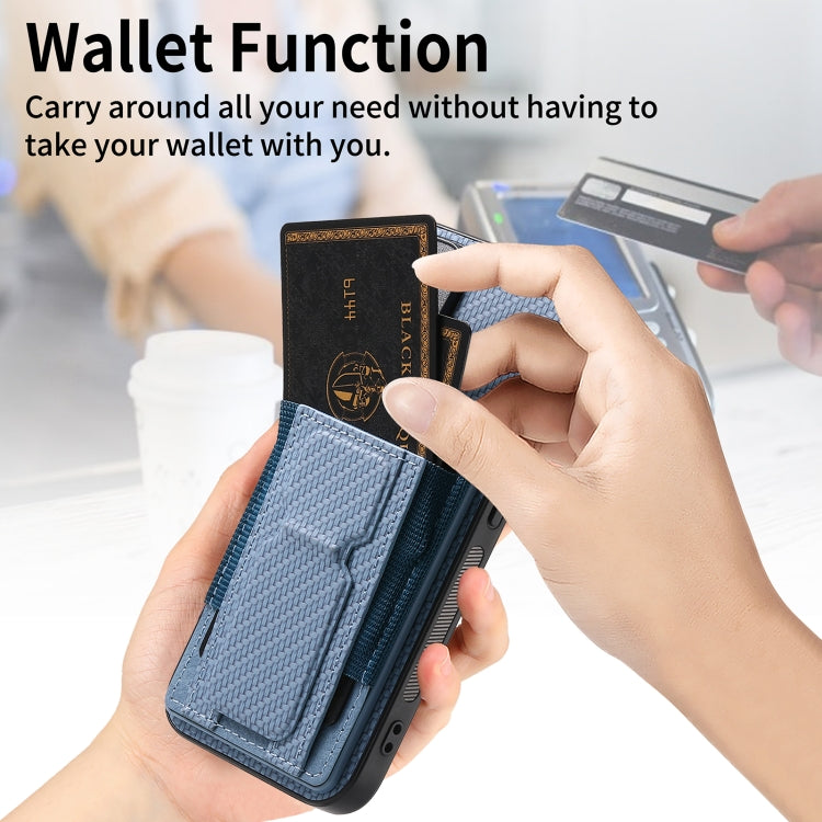 Carbon Fiber Fold Stand Elastic Card Bag Phone Case, For iPhone 14 Pro Max, For iPhone 7 / 8 / SE 2022, For iPhone 13 Pro Max, For iPhone 13 Pro