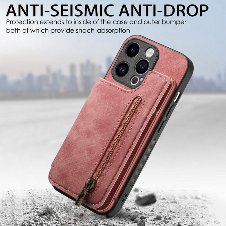 Retro Leather Zipper Wallet Back Phone Case, For iPhone 14 Pro Max, For iPhone 7 / 8 / SE 2022, For iPhone 13 Pro Max, For iPhone 13 Pro