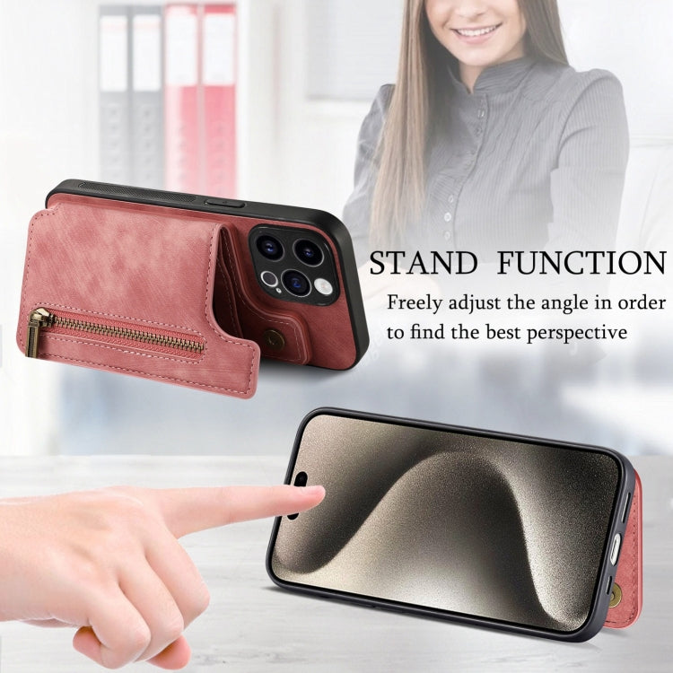 Retro Leather Zipper Wallet Back Phone Case, For iPhone 14 Pro Max, For iPhone 7 / 8 / SE 2022, For iPhone 13 Pro Max, For iPhone 13 Pro