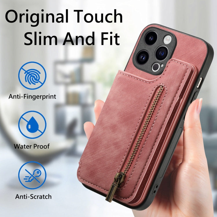Retro Leather Zipper Wallet Back Phone Case, For iPhone 14 Pro Max, For iPhone 7 / 8 / SE 2022, For iPhone 13 Pro Max, For iPhone 13 Pro