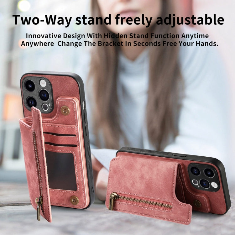 Retro Leather Zipper Wallet Back Phone Case, For iPhone 14 Pro Max, For iPhone 7 / 8 / SE 2022, For iPhone 13 Pro Max, For iPhone 13 Pro