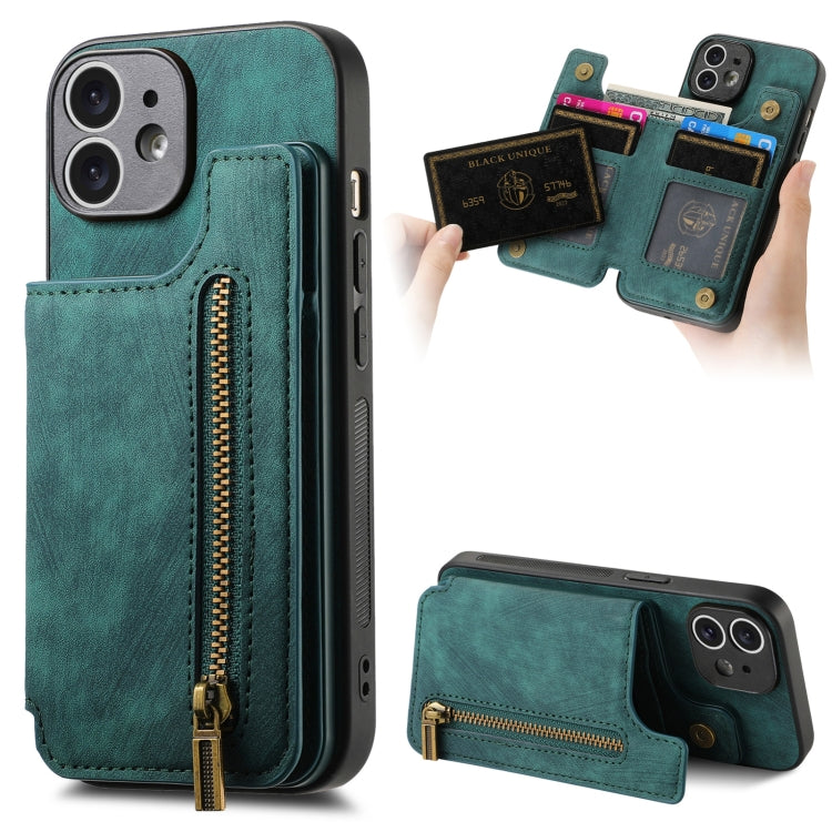 Retro Leather Zipper Wallet Back Phone Case, For iPhone 11 Pro  Max, For iPhone 11, For iPhone 11 Pro, For iPhone X / XS