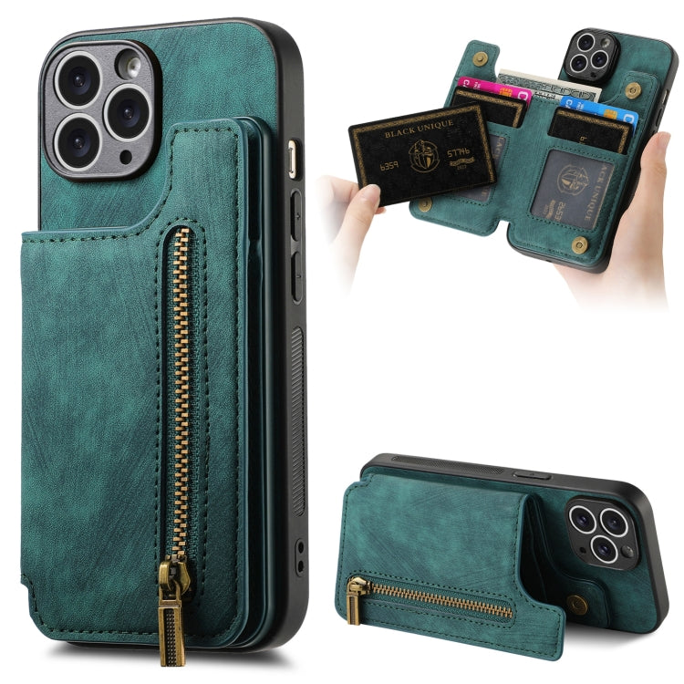 Retro Leather Zipper Wallet Back Phone Case, For iPhone 11 Pro  Max, For iPhone 11, For iPhone 11 Pro, For iPhone X / XS