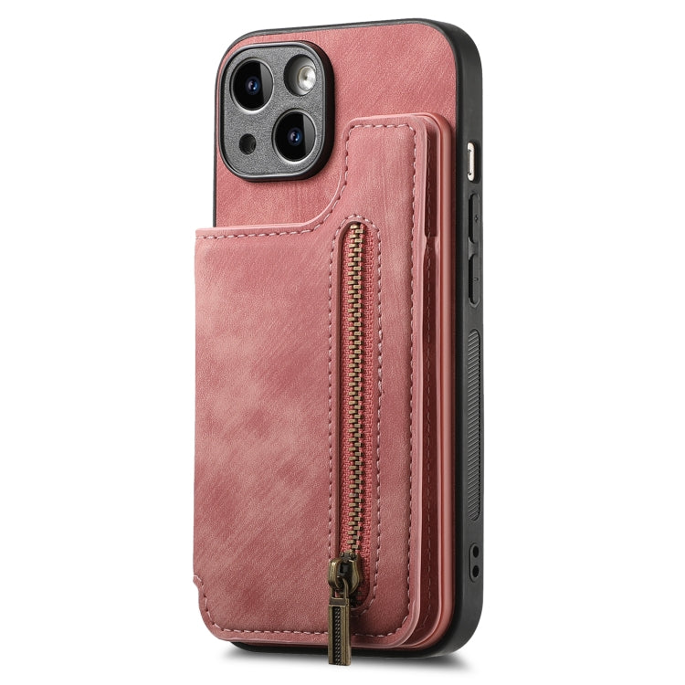 Retro Leather Zipper Wallet Back Phone Case, For iPhone 6 / 6s