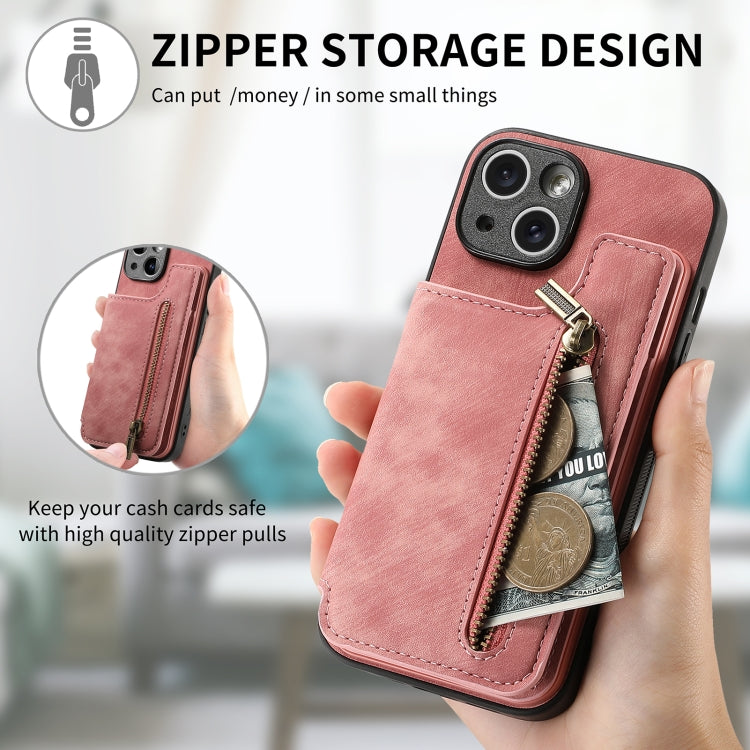 Retro Leather Zipper Wallet Back Phone Case, For iPhone 6 / 6s