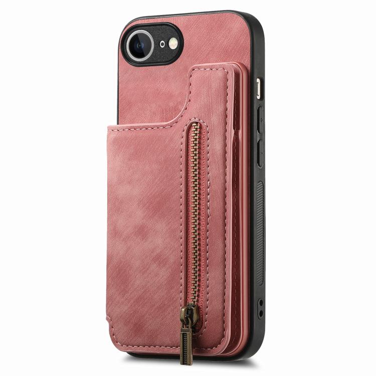 Retro Leather Zipper Wallet Back Phone Case, For iPhone 17e / 16e, For iPhone 17 Pro Max, For iPhone 17 Pro, For iPhone 17