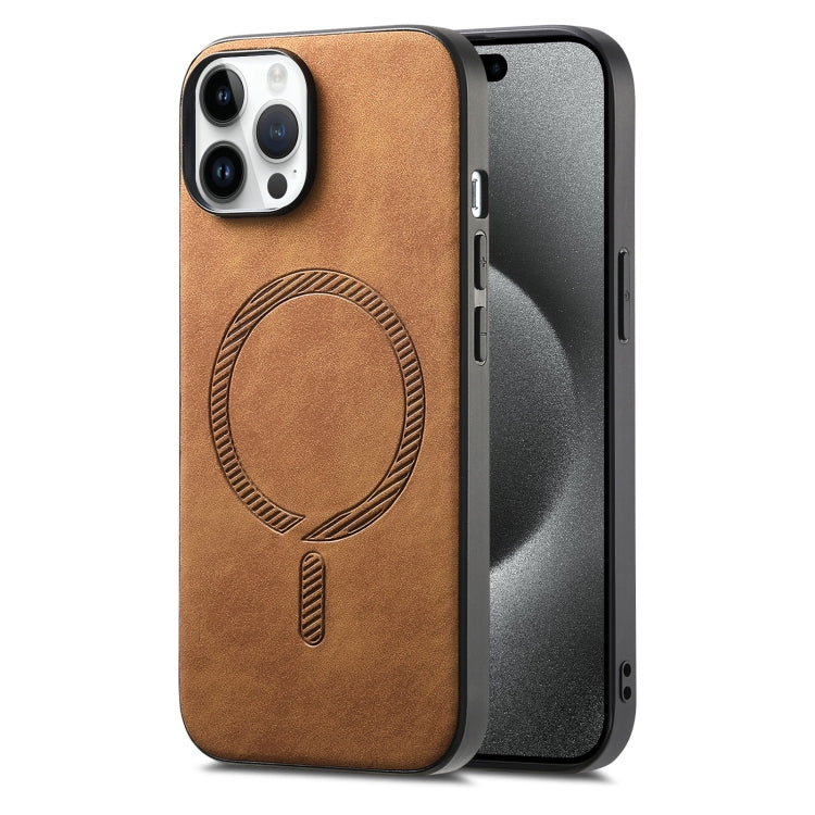 Solid Color Retro Magsafe PU Back Cover Phone Case, For iPhone 14 Plus, For iPhone 14, For iPhone 14 Pro