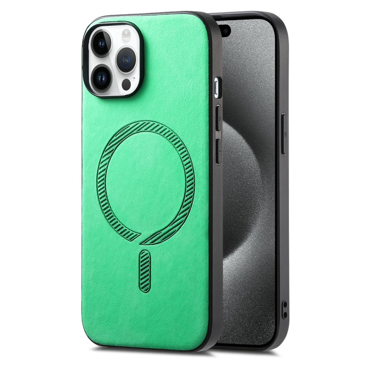 Solid Color Retro Magsafe PU Back Cover Phone Case, For iPhone 14 Plus, For iPhone 14, For iPhone 14 Pro
