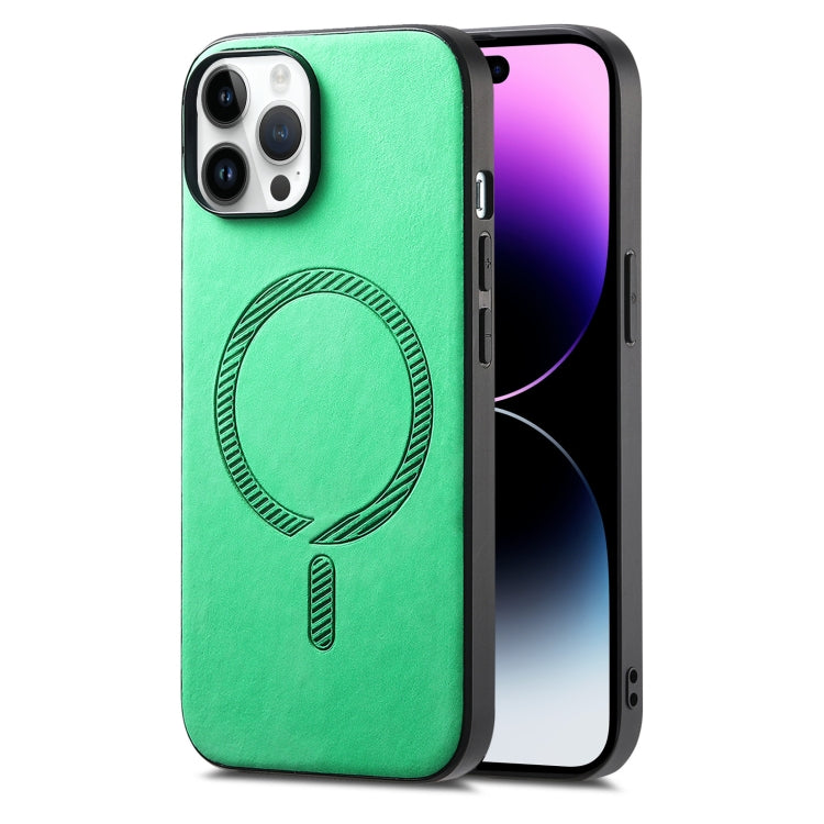 Solid Color Retro Magsafe PU Back Cover Phone Case, For iPhone 13, For iPhone 12, For iPhone 12 Pro Max