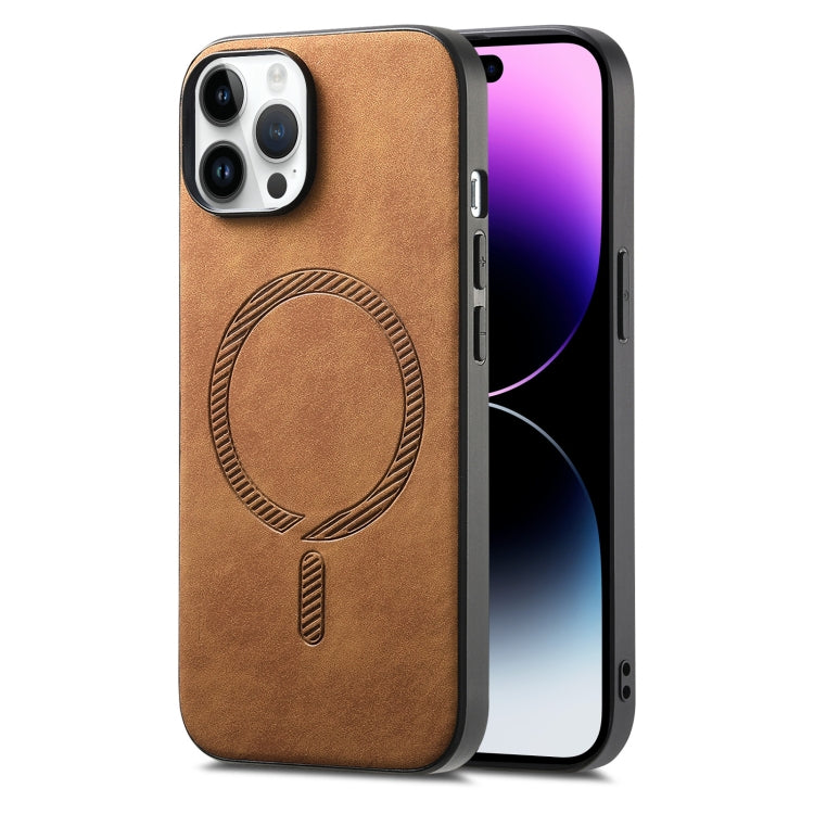 Solid Color Retro Magsafe PU Back Cover Phone Case, For iPhone 13, For iPhone 12, For iPhone 12 Pro Max