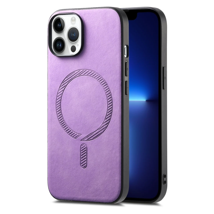 Solid Color Retro Magsafe PU Back Cover Phone Case, For iPhone 12 Pro, For iPhone 11 Pro Max, For iPhone 11