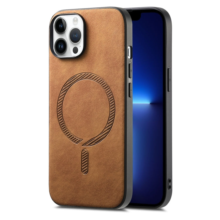 Solid Color Retro Magsafe PU Back Cover Phone Case, For iPhone 12 Pro, For iPhone 11 Pro Max, For iPhone 11