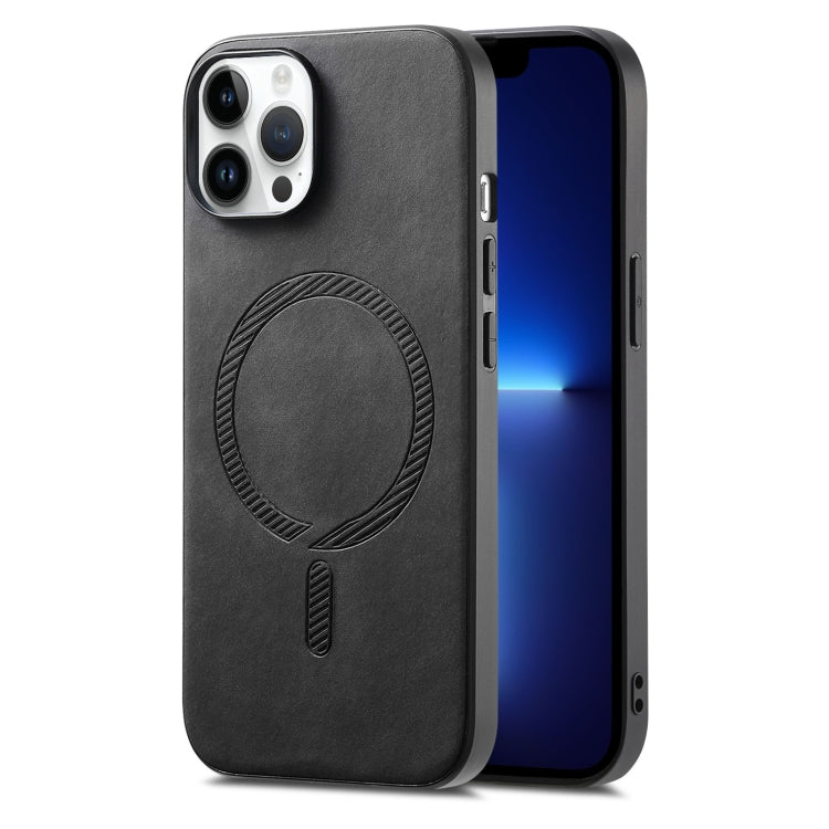Solid Color Retro Magsafe PU Back Cover Phone Case, For iPhone 12 Pro, For iPhone 11 Pro Max, For iPhone 11