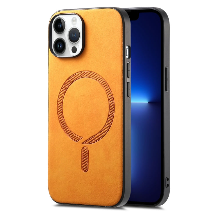 Solid Color Retro Magsafe PU Back Cover Phone Case, For iPhone 12 Pro, For iPhone 11 Pro Max, For iPhone 11