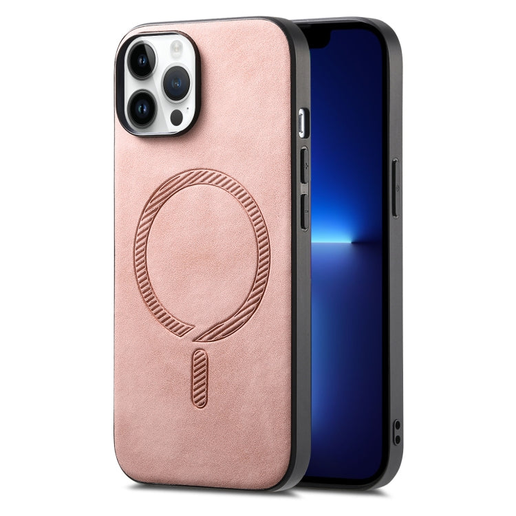Solid Color Retro Magsafe PU Back Cover Phone Case, For iPhone 12 Pro, For iPhone 11 Pro Max, For iPhone 11