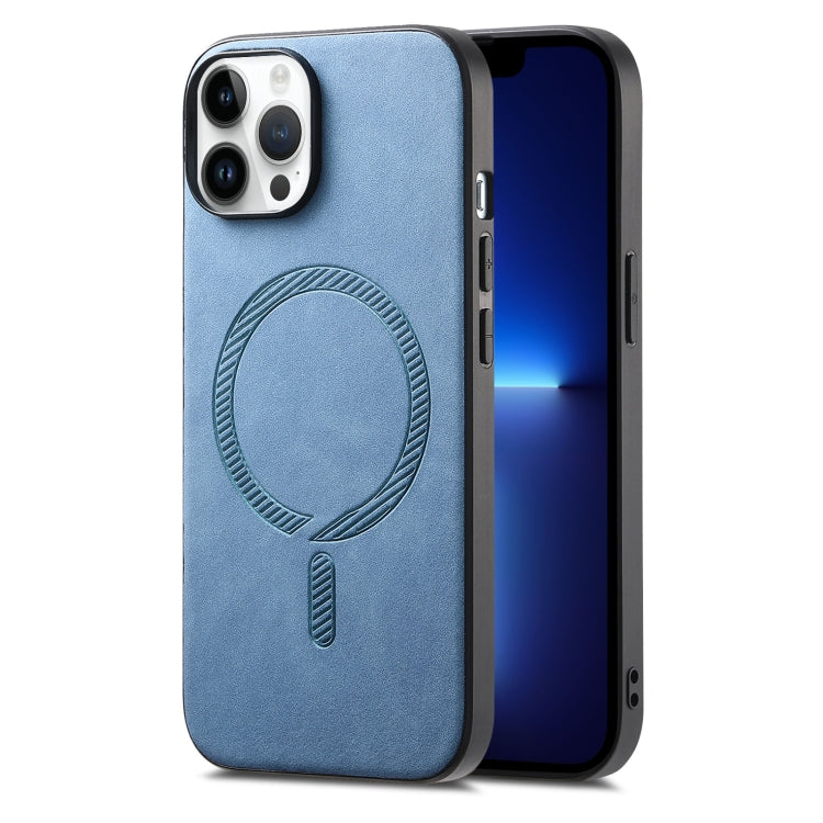Solid Color Retro Magsafe PU Back Cover Phone Case, For iPhone 12 Pro, For iPhone 11 Pro Max, For iPhone 11