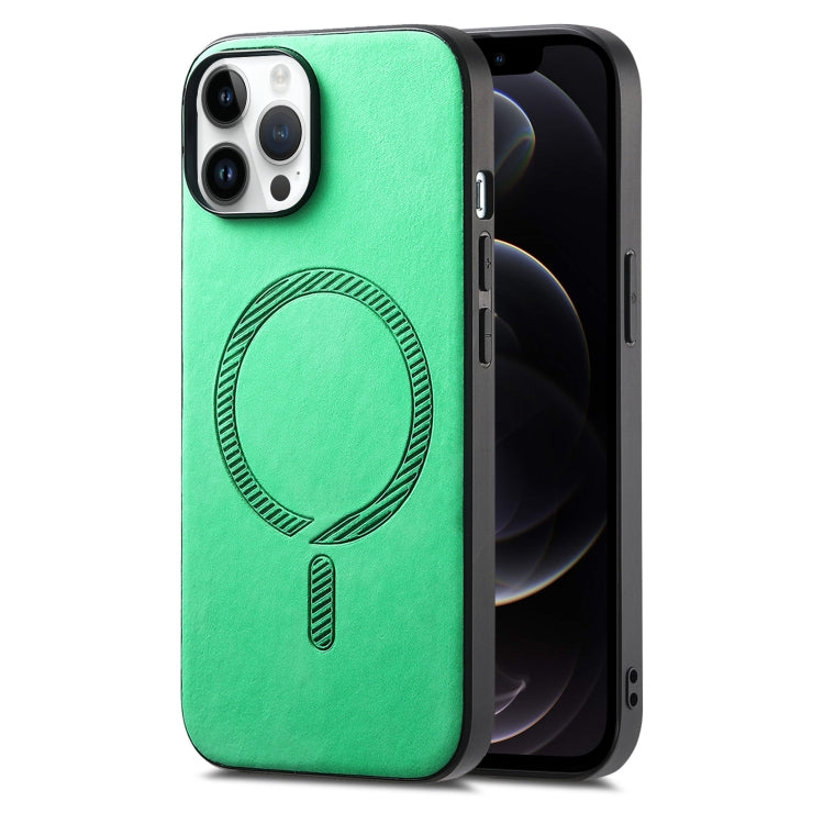 Solid Color Retro Magsafe PU Back Cover Phone Case, For iPhone 11 Pro, For iPhone XS Max, For iPhone 7 / 8 / SE 2022