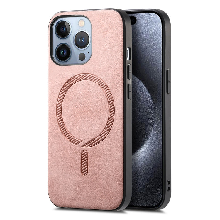 Solid Color Retro Magsafe PU Back Cover Phone Case, For iPhone 15 Pro, For iPhone 15 Plus, For iPhone 15