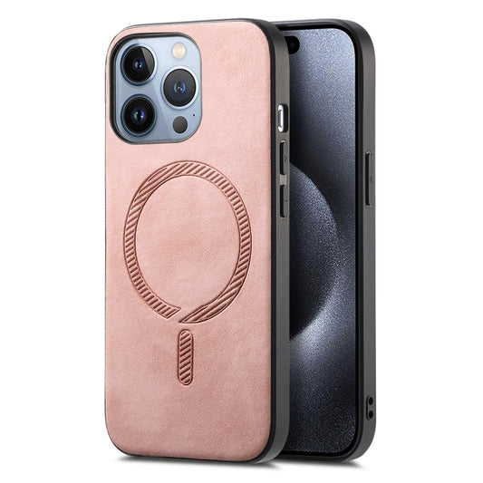 Solid Color Retro Magsafe PU Back Cover Phone Case, For iPhone 15 Pro, For iPhone 15 Plus, For iPhone 15