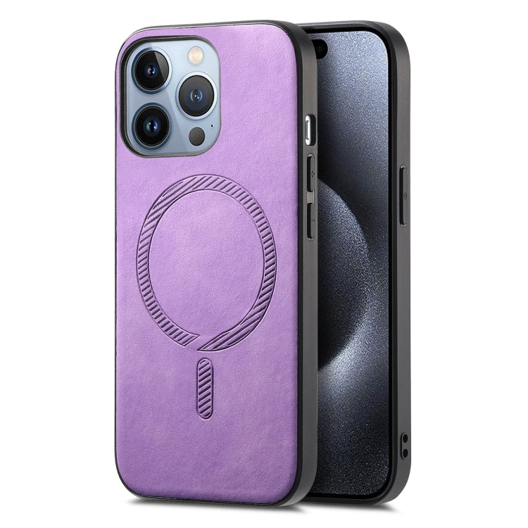 Solid Color Retro Magsafe PU Back Cover Phone Case, For iPhone 15 Pro, For iPhone 15 Plus, For iPhone 15