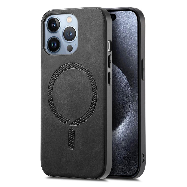 Solid Color Retro Magsafe PU Back Cover Phone Case, For iPhone 15 Pro, For iPhone 15 Plus, For iPhone 15