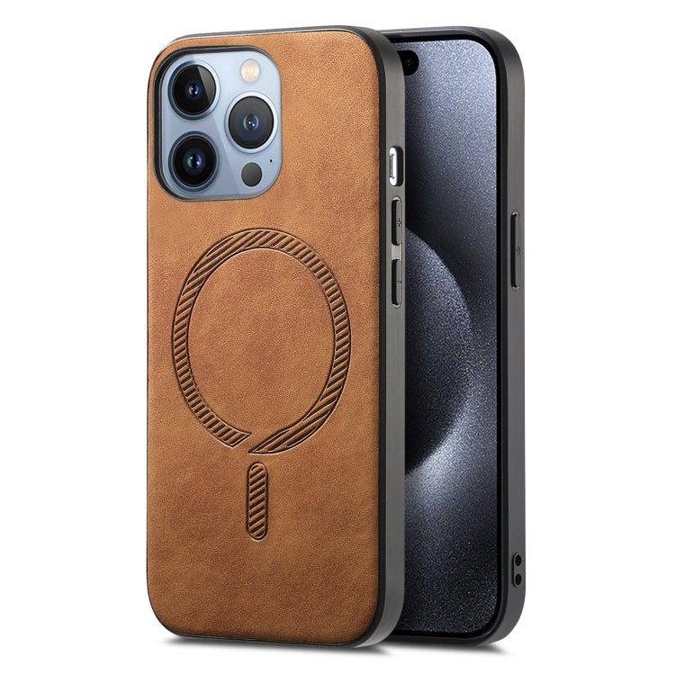 Solid Color Retro Magsafe PU Back Cover Phone Case, For iPhone 16 Plus, For iPhone 16, For iPhone 15 Pro Max