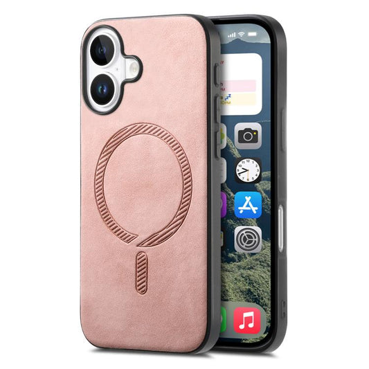 Solid Color Retro Magsafe PU Back Cover Phone Case, For iPhone 16 Plus, For iPhone 16, For iPhone 15 Pro Max