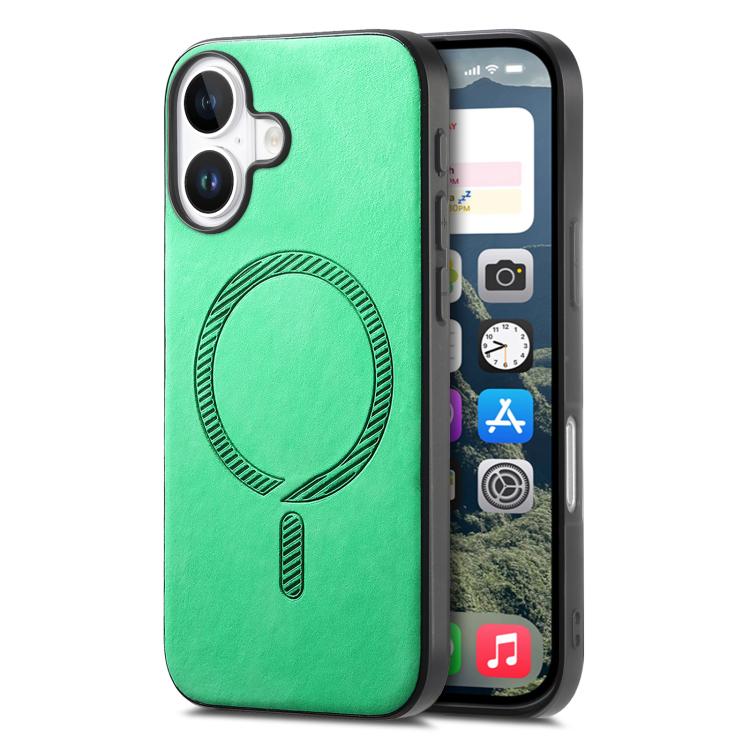 Solid Color Retro Magsafe PU Back Cover Phone Case, For iPhone 16 Plus, For iPhone 16, For iPhone 15 Pro Max