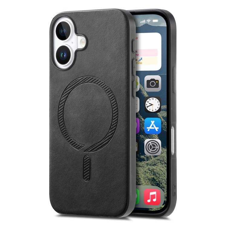 Solid Color Retro Magsafe PU Back Cover Phone Case, For iPhone 16 Plus, For iPhone 16, For iPhone 15 Pro Max