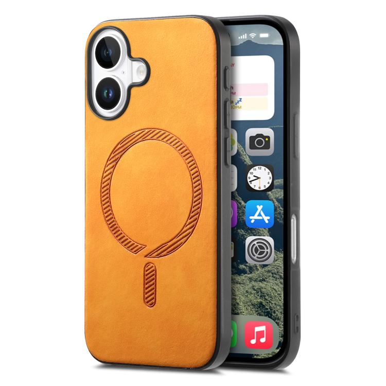 Solid Color Retro Magsafe PU Back Cover Phone Case, For iPhone 16 Plus, For iPhone 16, For iPhone 15 Pro Max