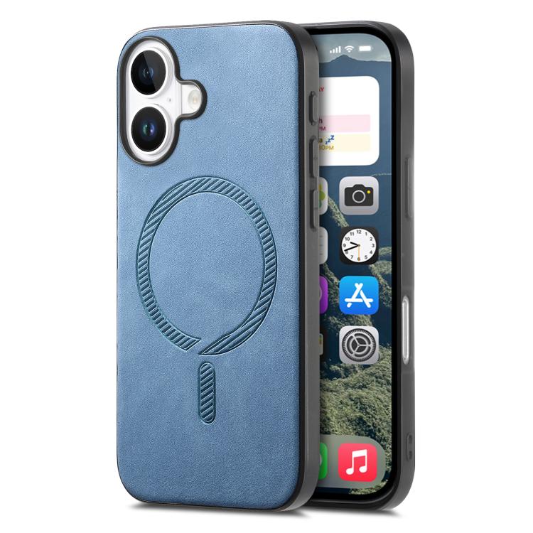 Solid Color Retro Magsafe PU Back Cover Phone Case, For iPhone 16 Plus, For iPhone 16, For iPhone 15 Pro Max