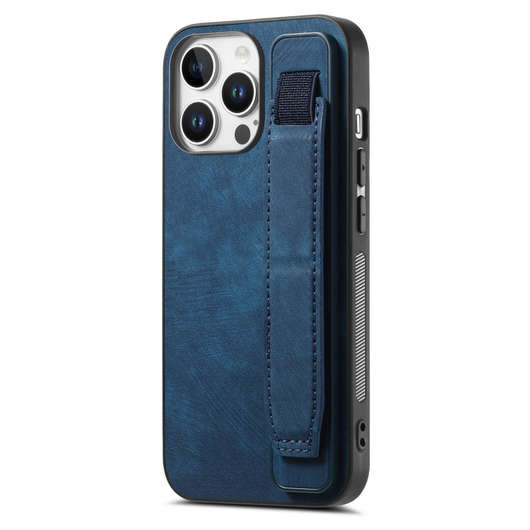 Retro Wristband Holder Leather Back Phone Case, For iPhone 16 Pro Max, For iPhone 16 Pro, For iPhone 16 Plus, For iPhone 16