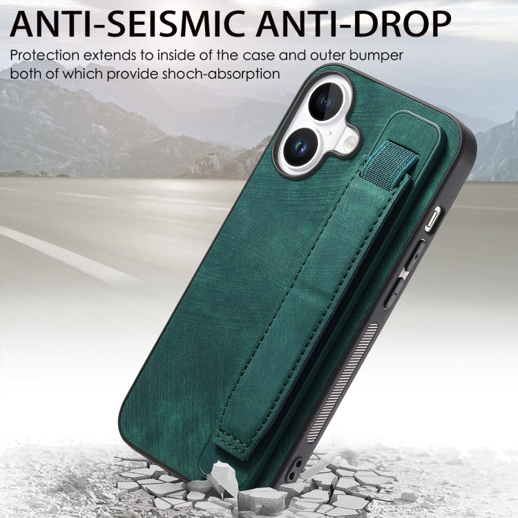 Retro Wristband Holder Leather Back Phone Case, iPhone 16e