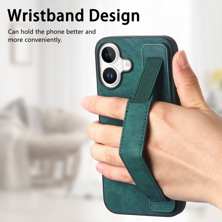 Retro Wristband Holder Leather Back Phone Case, iPhone 16e