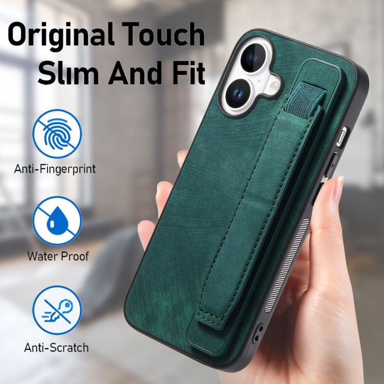 Retro Wristband Holder Leather Back Phone Case, iPhone 16e