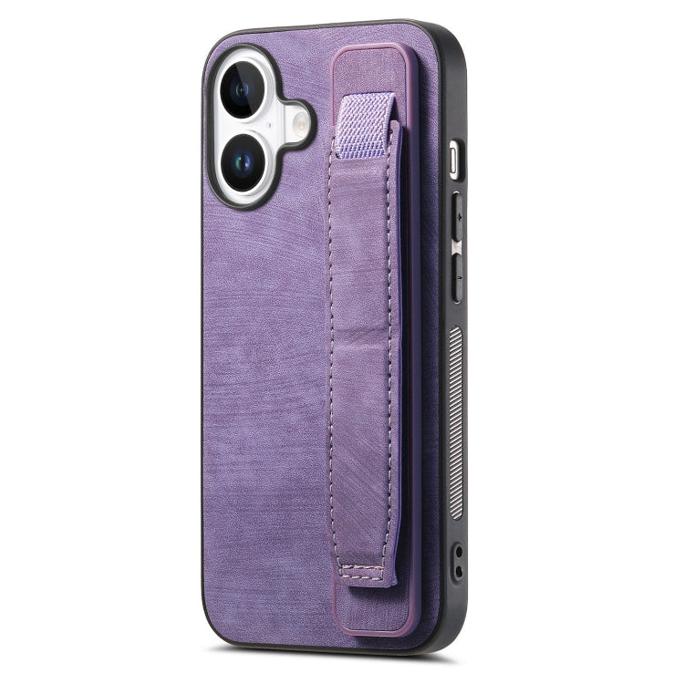 Retro Wristband Holder Leather Back Phone Case, iPhone 16e